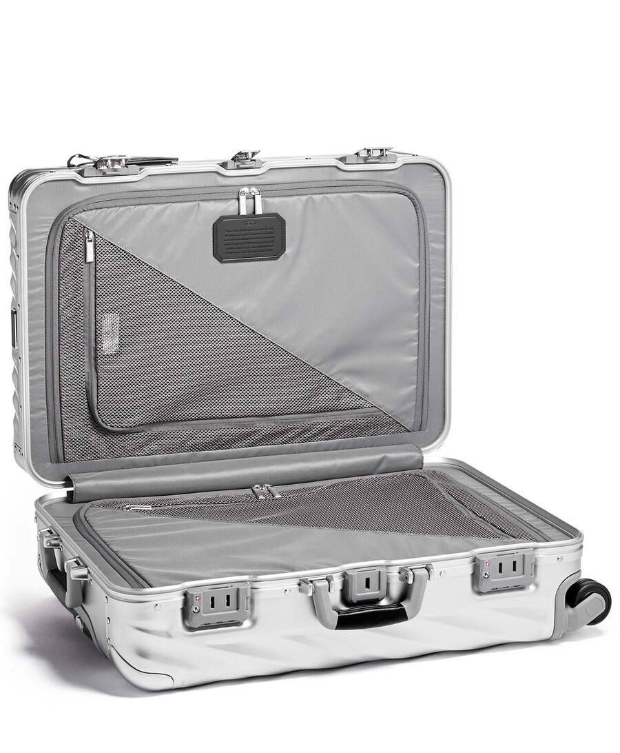 19 degree aluminium short trip checked luggage 66 cm